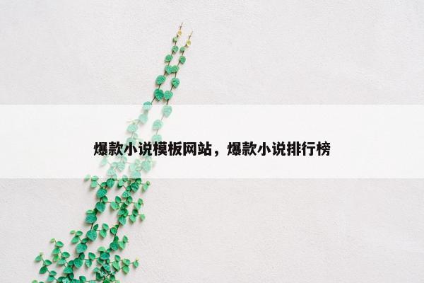 爆款小说模板网站，爆款小说排行榜