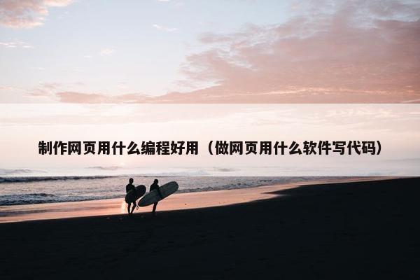 制作网页用什么编程好用（做网页用什么软件写代码）