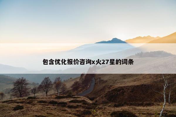包含优化报价咨询x火27星的词条