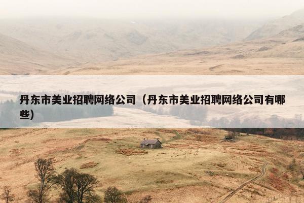 丹东市美业招聘网络公司（丹东市美业招聘网络公司有哪些）