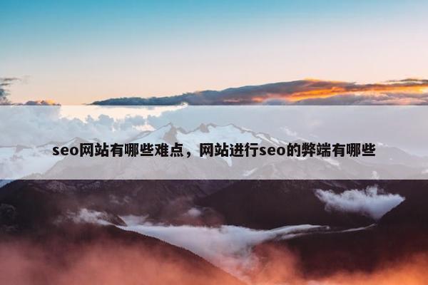 seo网站有哪些难点，网站进行seo的弊端有哪些