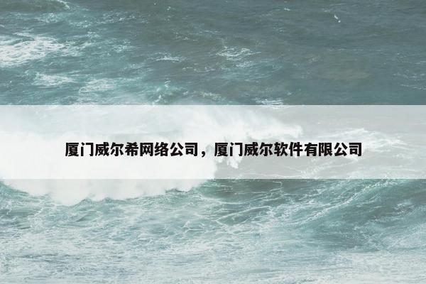 厦门威尔希网络公司，厦门威尔软件有限公司