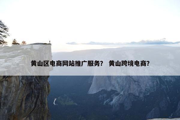 黄山区电商网站推广服务？ 黄山跨境电商？