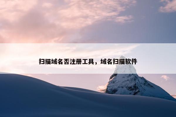 扫描域名否注册工具，域名扫描软件