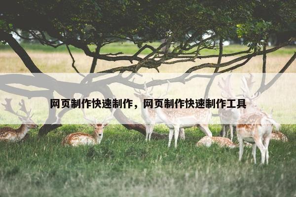 网页制作快速制作，网页制作快速制作工具