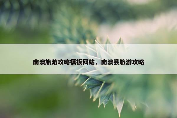 南澳旅游攻略模板网站，南澳县旅游攻略