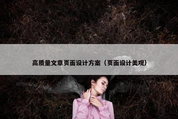 高质量文章页面设计方案（页面设计美观）