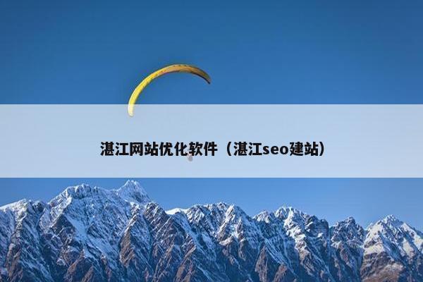湛江网站优化软件（湛江seo建站）