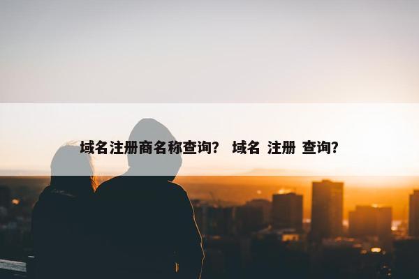 域名注册商名称查询？ 域名 注册 查询？