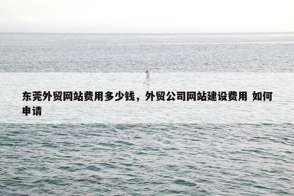 东莞外贸网站费用多少钱，外贸公司网站建设费用 如何申请