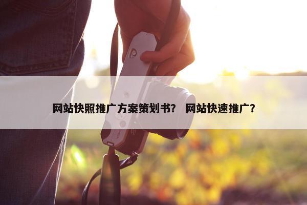 网站快照推广方案策划书？ 网站快速推广？
