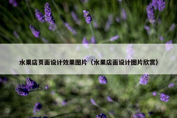 水果店页面设计效果图片（水果店面设计图片欣赏）