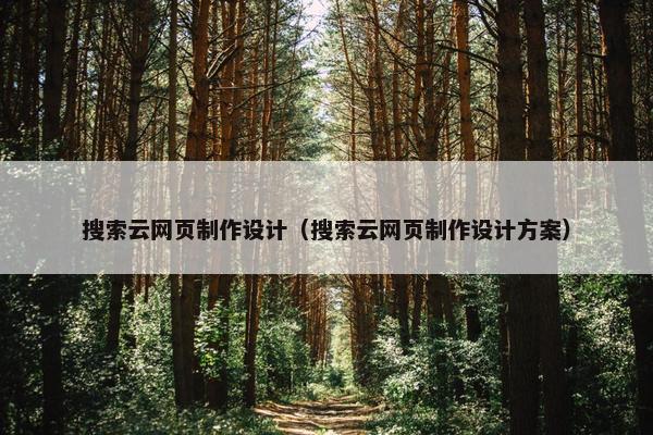 搜索云网页制作设计（搜索云网页制作设计方案）