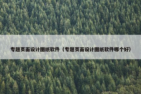专题页面设计图纸软件（专题页面设计图纸软件哪个好）