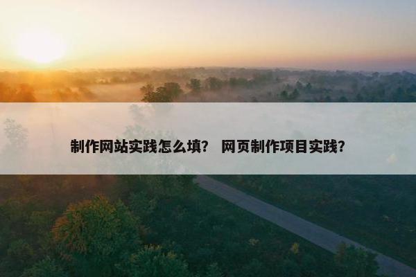 制作网站实践怎么填？ 网页制作项目实践？
