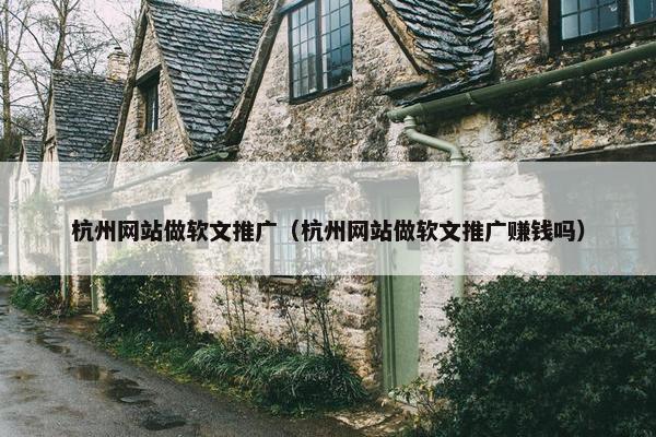 杭州网站做软文推广（杭州网站做软文推广赚钱吗）
