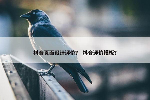 抖音页面设计评价？ 抖音评价模板？