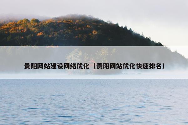 贵阳网站建设网络优化（贵阳网站优化快速排名）