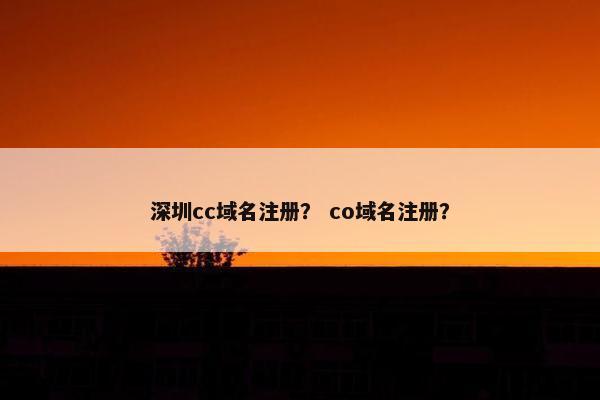 深圳cc域名注册？ co域名注册？