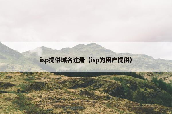 isp提供域名注册（isp为用户提供）