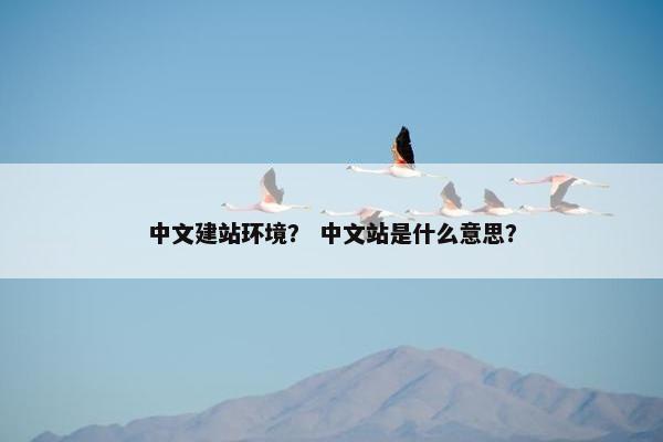 中文建站环境？ 中文站是什么意思？