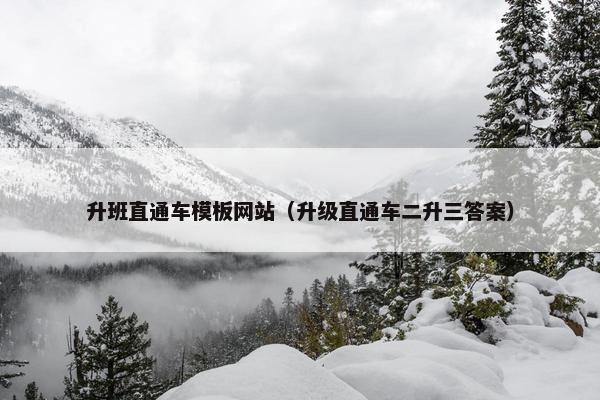 升班直通车模板网站（升级直通车二升三答案）