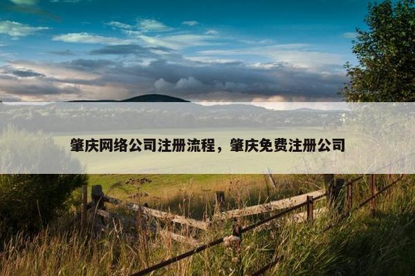 肇庆网络公司注册流程，肇庆免费注册公司