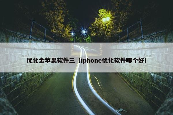 优化金苹果软件三（iphone优化软件哪个好）
