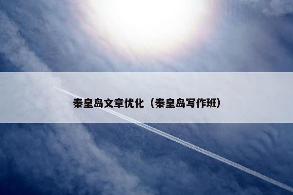 秦皇岛文章优化（秦皇岛写作班）
