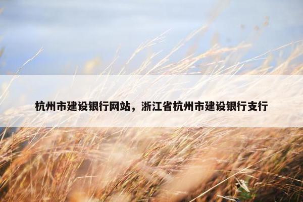 杭州市建设银行网站，浙江省杭州市建设银行支行