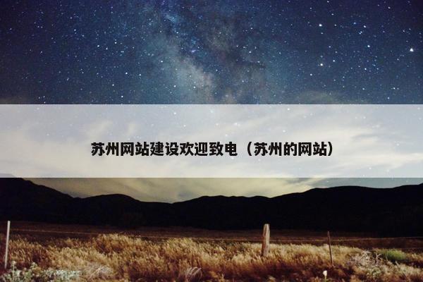苏州网站建设欢迎致电（苏州的网站）