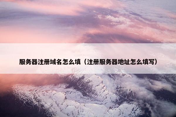 服务器注册域名怎么填（注册服务器地址怎么填写）