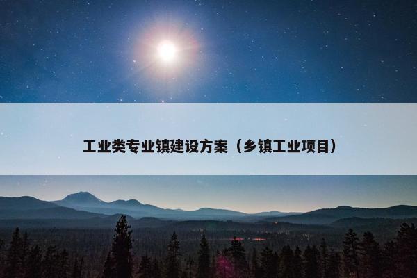 工业类专业镇建设方案（乡镇工业项目）