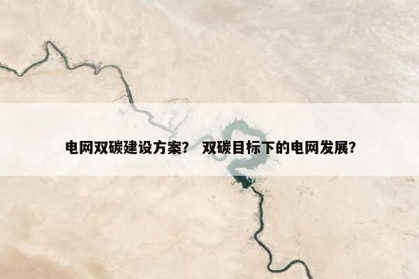 电网双碳建设方案？ 双碳目标下的电网发展？