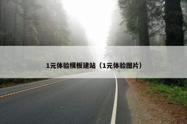 1元体验模板建站（1元体验图片）