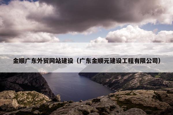 金顺广东外贸网站建设（广东金顺元建设工程有限公司）