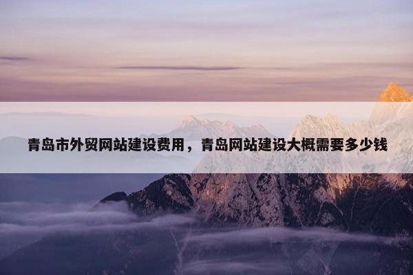 青岛市外贸网站建设费用，青岛网站建设大概需要多少钱