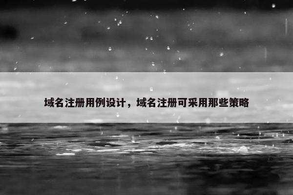 域名注册用例设计，域名注册可采用那些策略