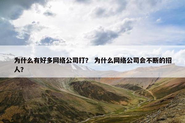 为什么有好多网络公司打？ 为什么网络公司会不断的招人？