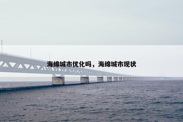 海绵城市优化吗，海绵城市现状