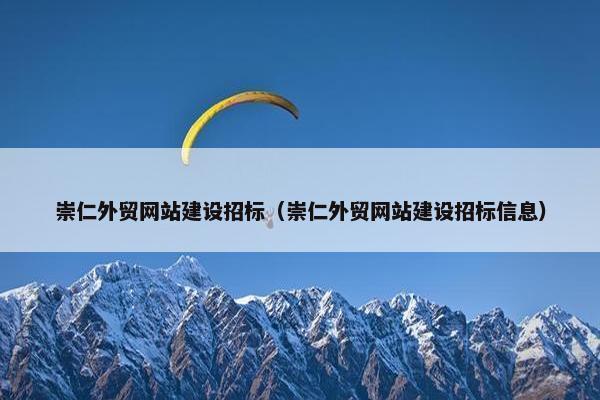 崇仁外贸网站建设招标（崇仁外贸网站建设招标信息）