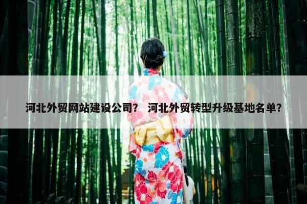 河北外贸网站建设公司？ 河北外贸转型升级基地名单？