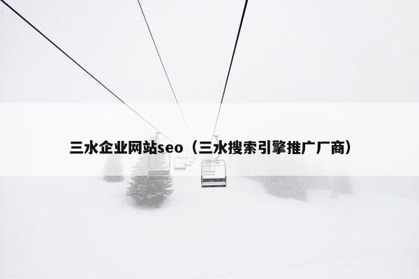 三水企业网站seo（三水搜索引擎推广厂商）