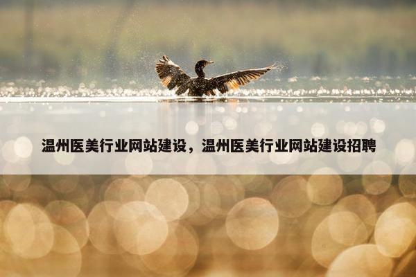 温州医美行业网站建设，温州医美行业网站建设招聘