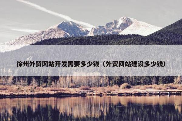 徐州外贸网站开发需要多少钱（外贸网站建设多少钱）