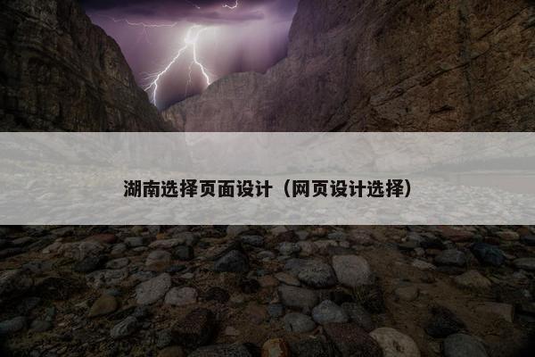 湖南选择页面设计（网页设计选择）