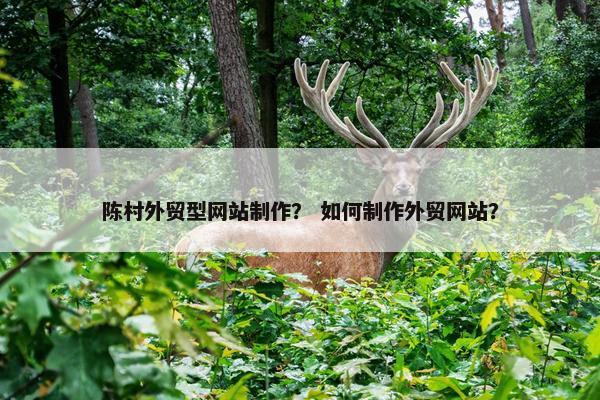 陈村外贸型网站制作？ 如何制作外贸网站？