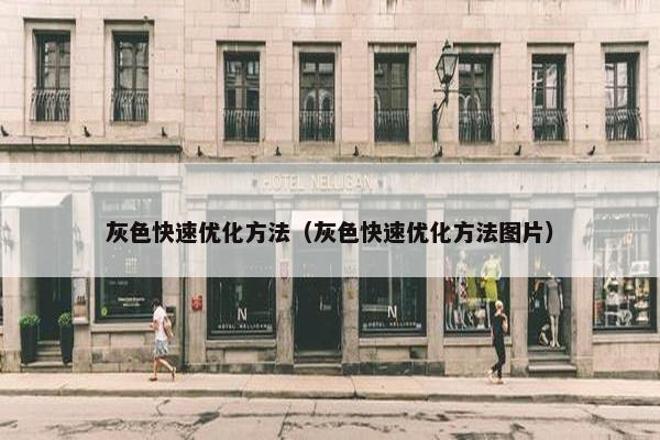 灰色快速优化方法（灰色快速优化方法图片）