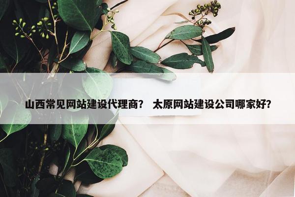 山西常见网站建设代理商？ 太原网站建设公司哪家好？