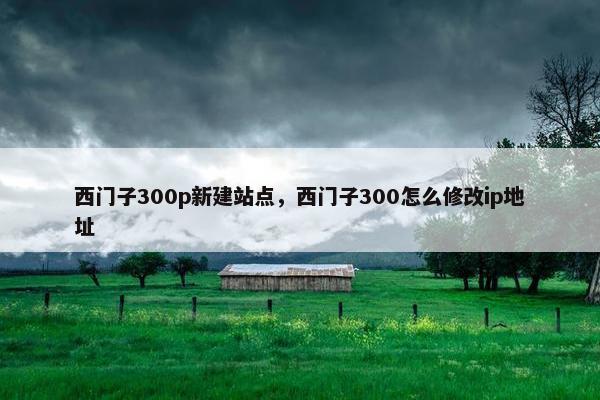 西门子300p新建站点，西门子300怎么修改ip地址